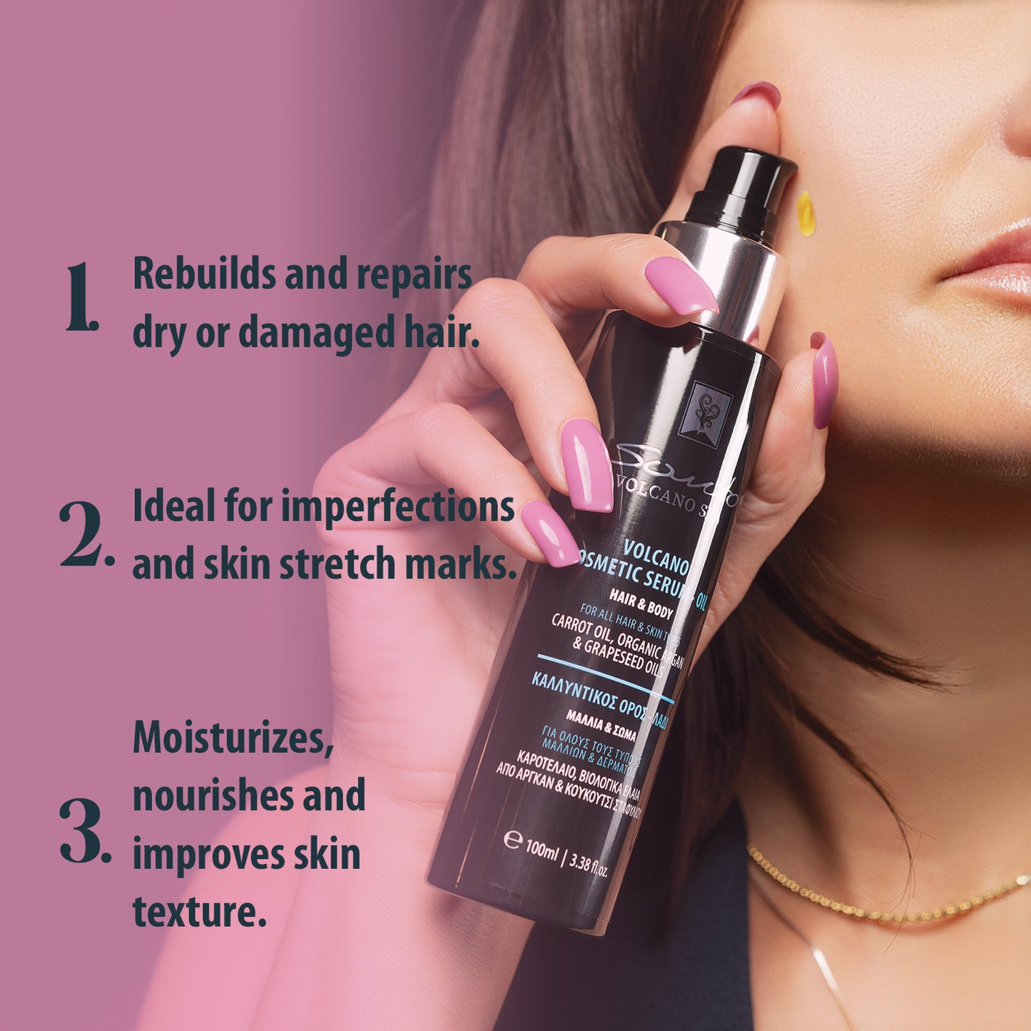 Santo Volcano kosmetisches Serum-Öl für Haar und Körper 100 ml