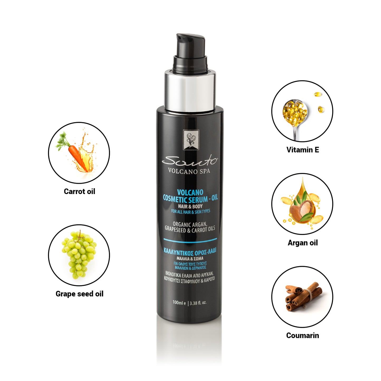 Santo Volcano kosmetisches Serum-Öl für  Haar und Körper 100 ml